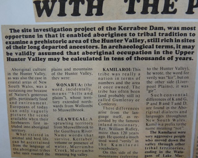 Kerrabee dam site reveals 20,000 years of Aboriginal habitation c1983. Newcastle Library.